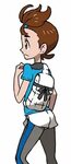 Safebooru - 1girl backpack bag brown eyes brown hair from be